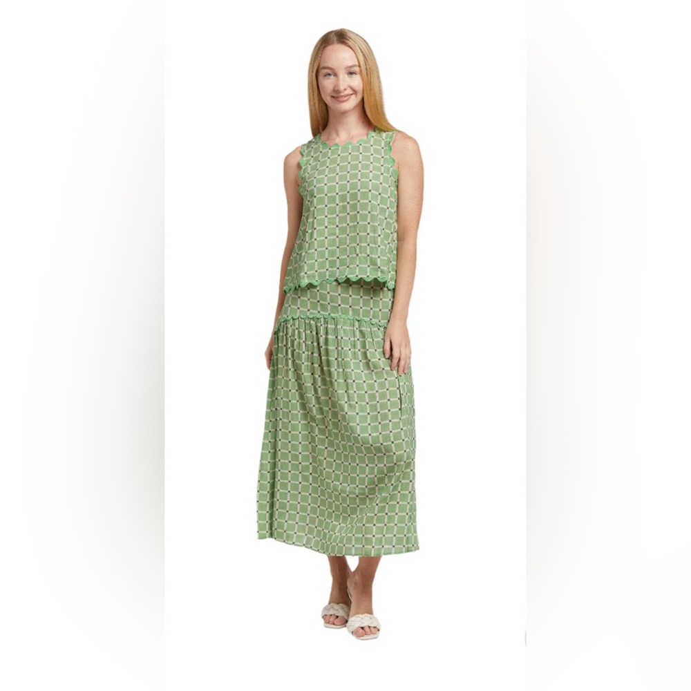 Taylor Tillman New York NWT Cotton and Linen Blend JOSEPHINE SKIRT Drop Waist
